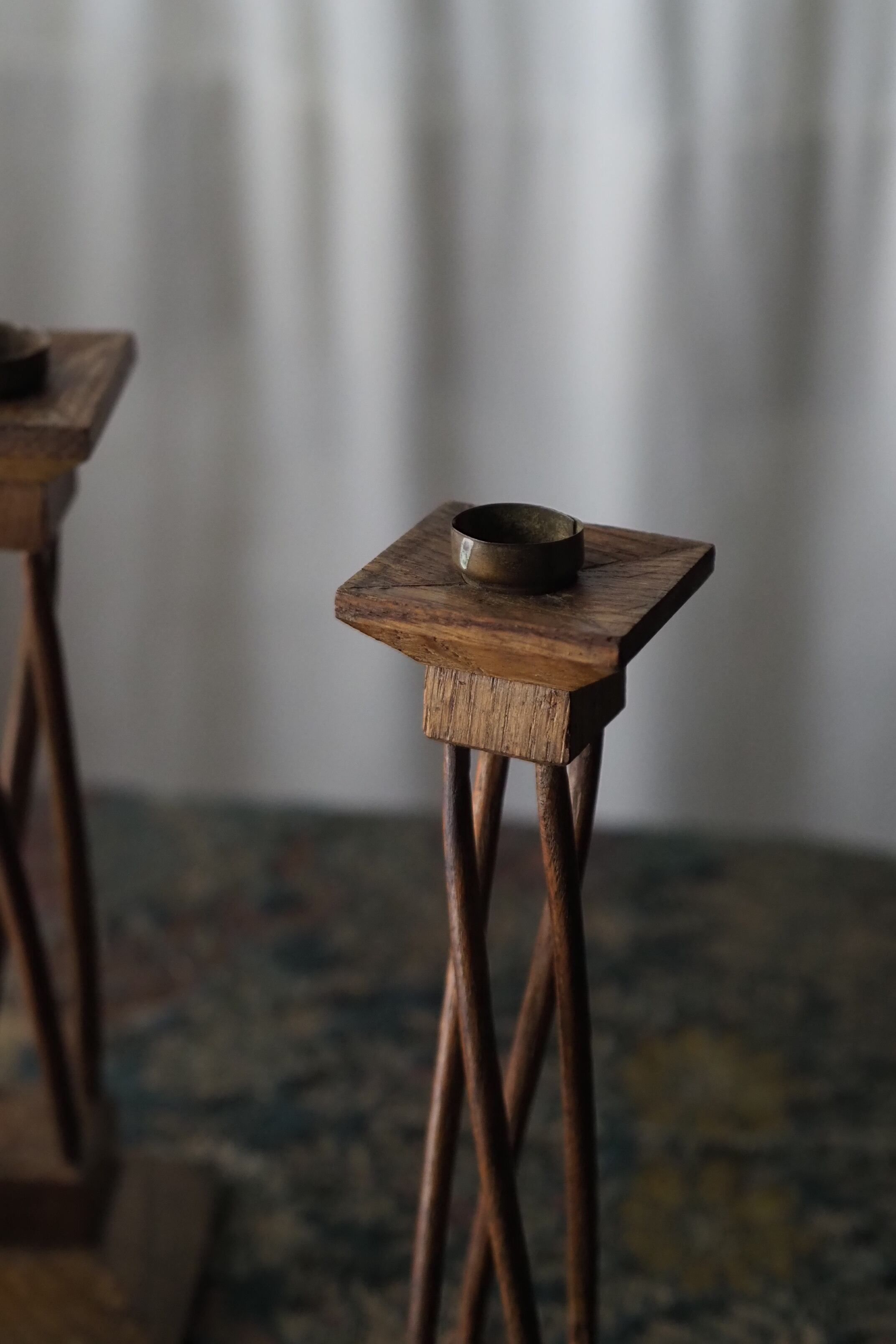 アールデコ ペア燭台-antique pair wood candle stand | アンティーク