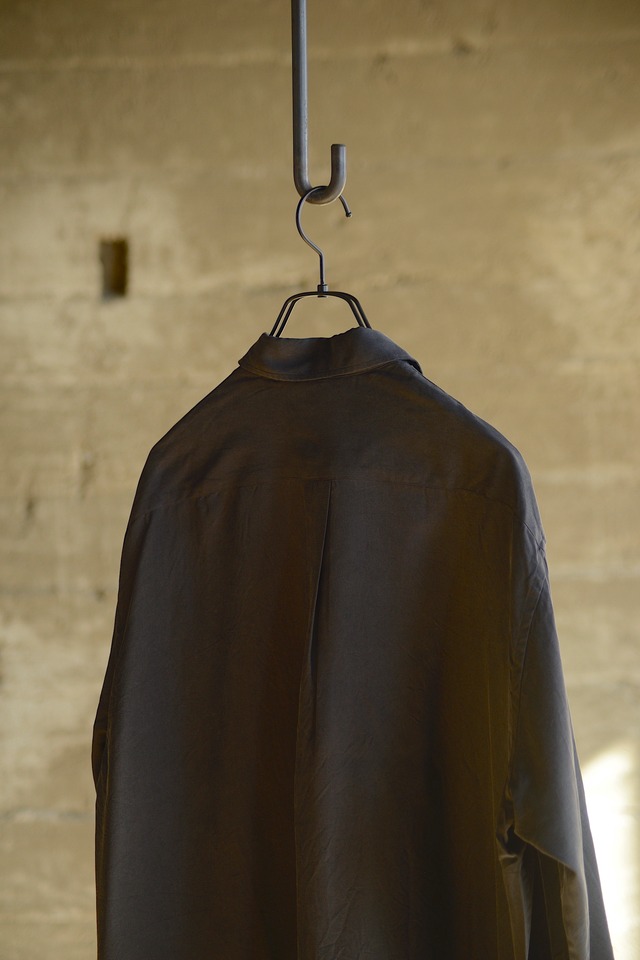 silk plain shirt(ink black)