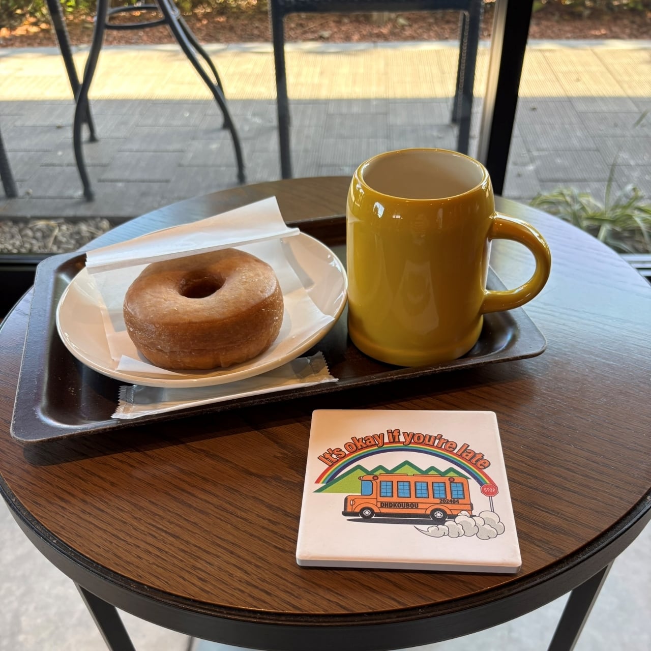 DHD(M)026【白雲石吸水コースター　スクールバス】