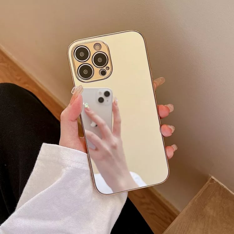 クラシック シンプル ミラー ケース 大人 可愛い 韓国風 | iPhone