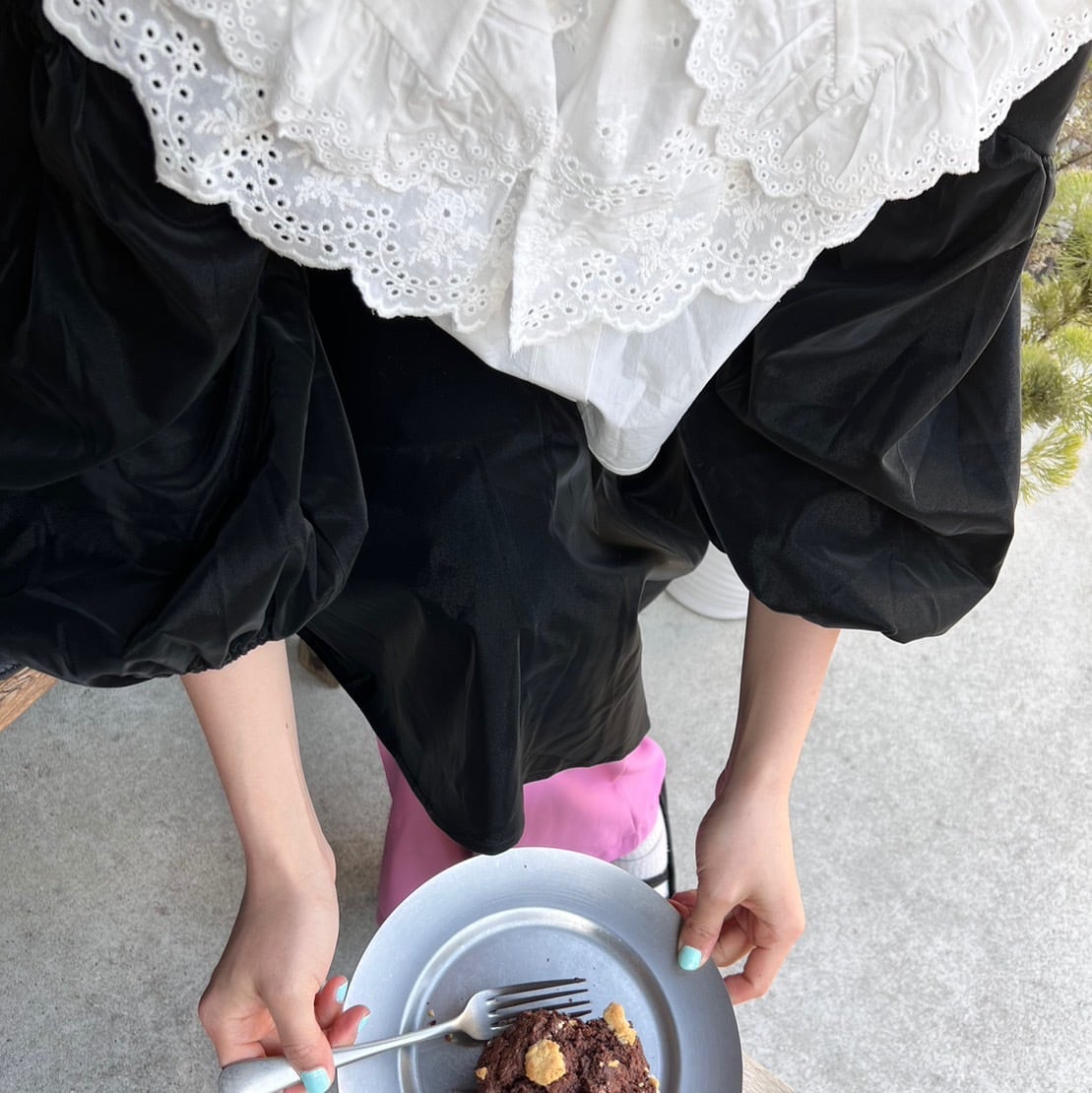 ボリュームリブサテンワンピース_LN01930