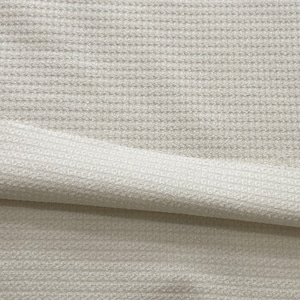 ★TC618◆2m◆綿100%パイルジャガード生地◆格子柄◆オフホワイト