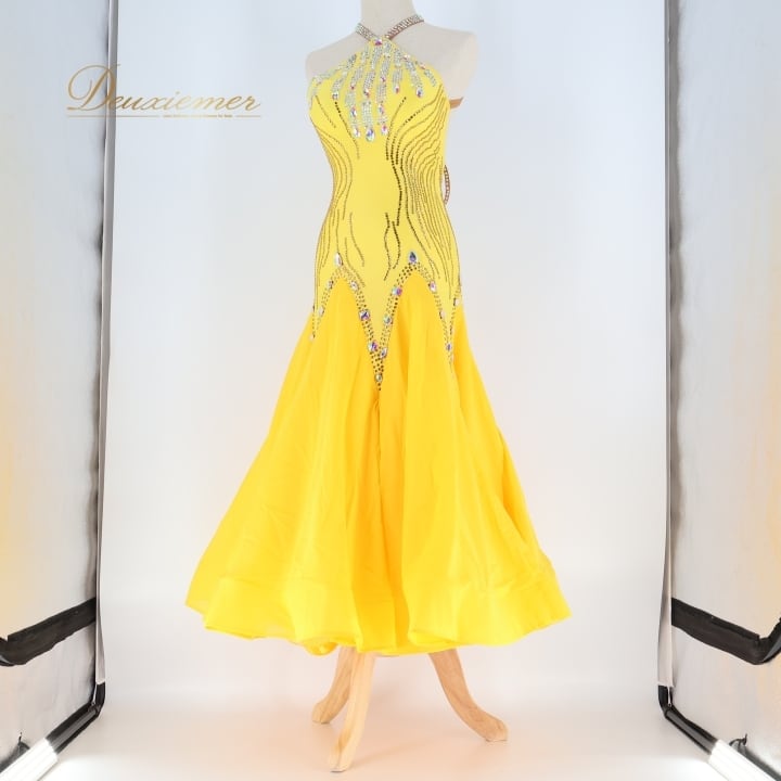 社交ダンス⭐️スタンダードドレス　イエロー 社交ダンス⭐️スタンダードドレスイエロー