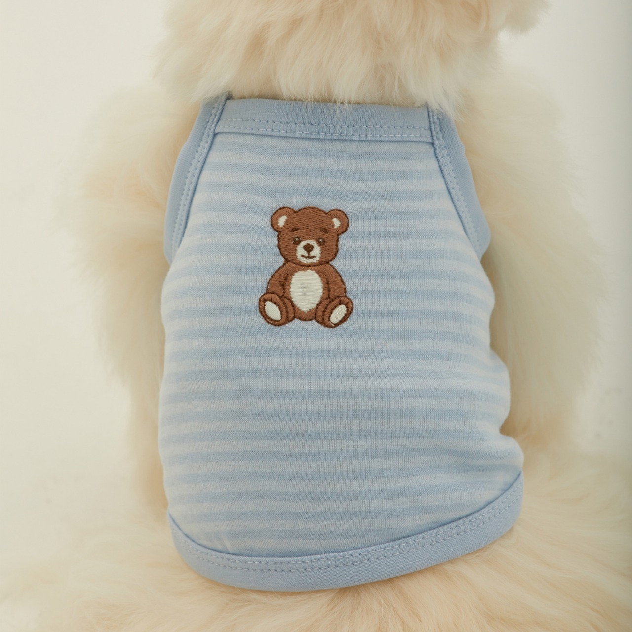 【予約】[ thesallyslaw ] Roony bear top｜Cloud Blue - 1