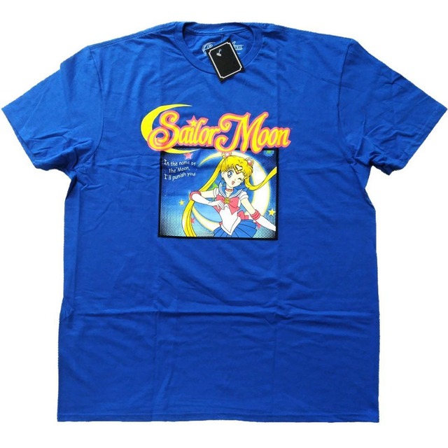 セーラームーン Tシャツ XLサイズ 青 アニメTシャツ 海外オフィシャル 