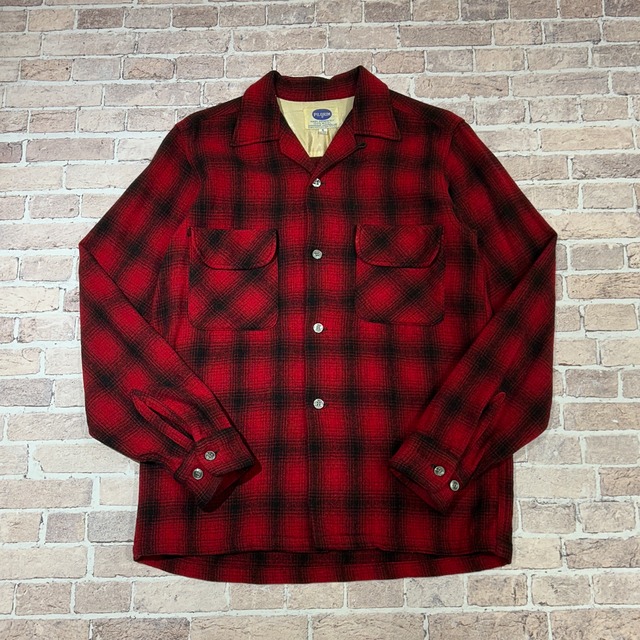 1960s PILGRIM WOOL SHADOW CHECK SHIRT RED