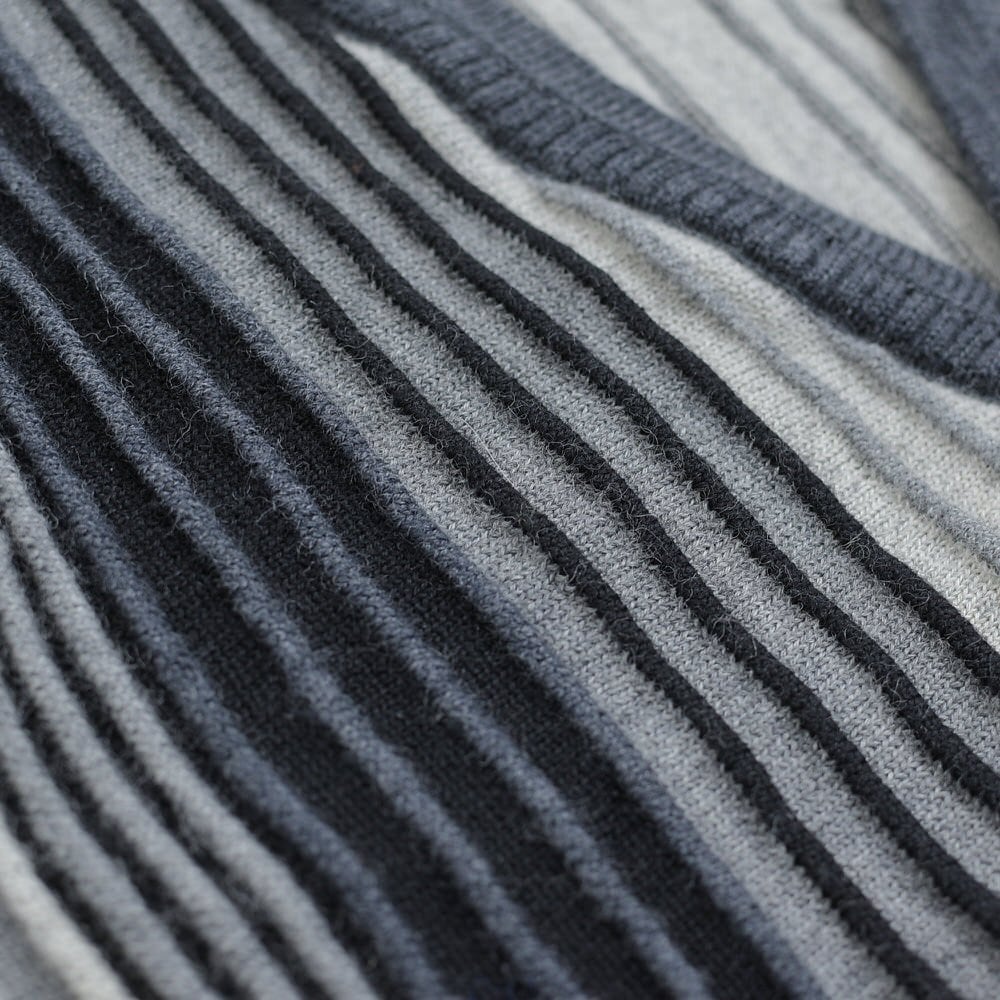90~00s BAFFONE 立体編み 刺繍ロゴ デザイン ストライプ ニット 90~00s BAFFONE 立体編み 刺繍ロゴ デザイン ストライプ ニット