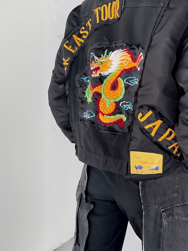 "再構築" Cotton Denim×MA-1 Docking Souvenir Jacket
