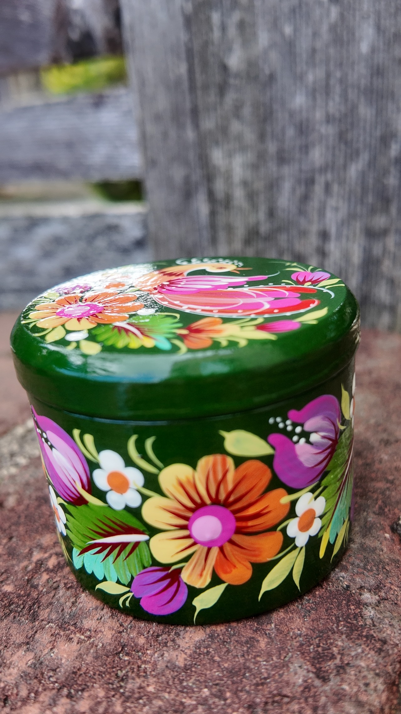 ペトリキウカ塗り　木製小物入れ・ジュエリーボックス（ティモシェンコ作）ウクライナ製 - 5