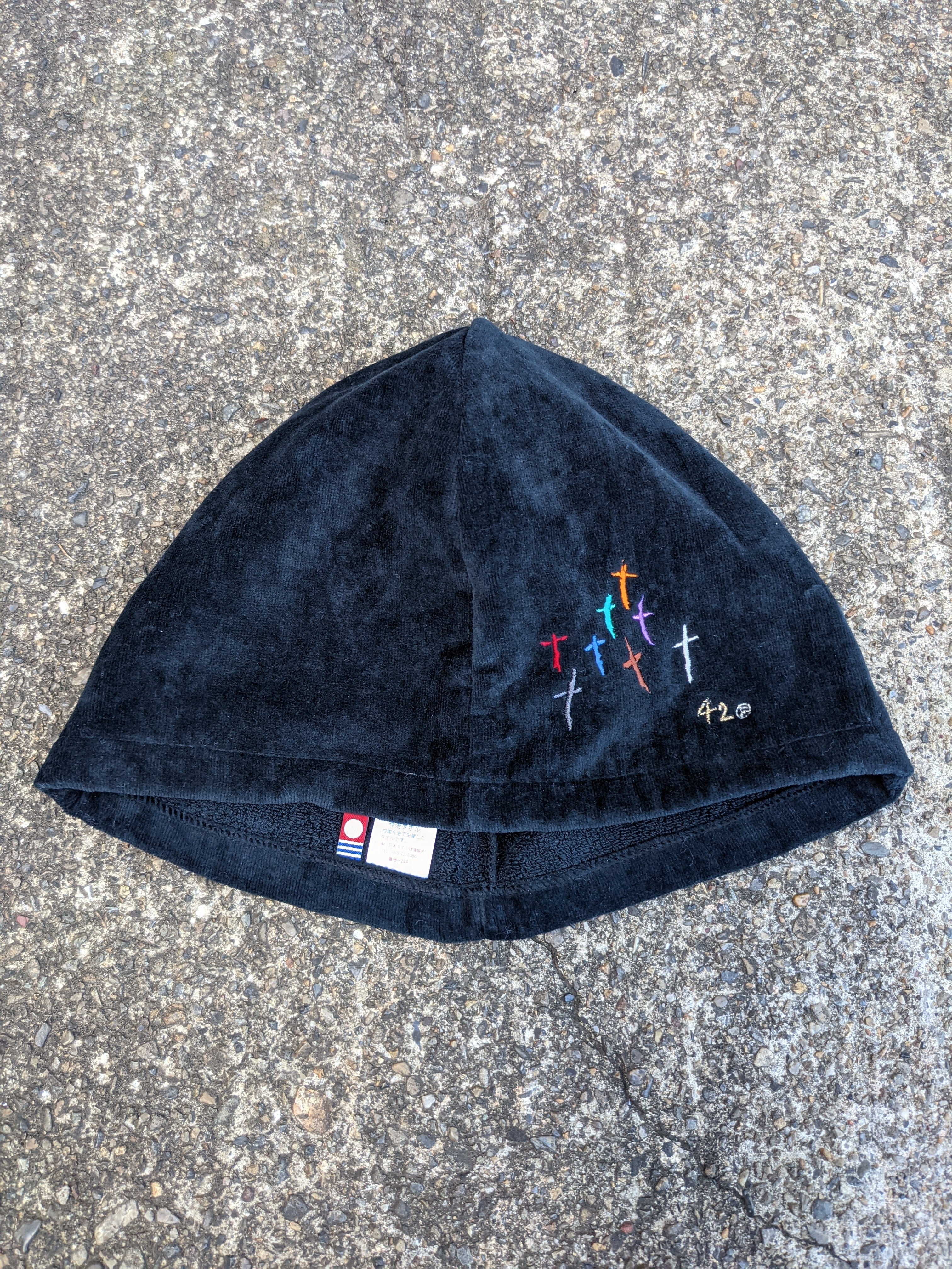 "深緑" original sauna hat / made in 今治 / BLACK