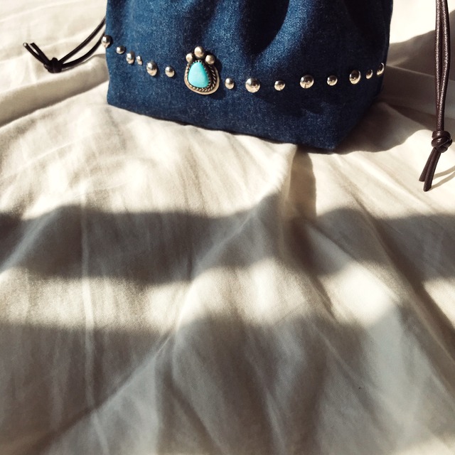 Kingman Turquoise × kinchaku bag