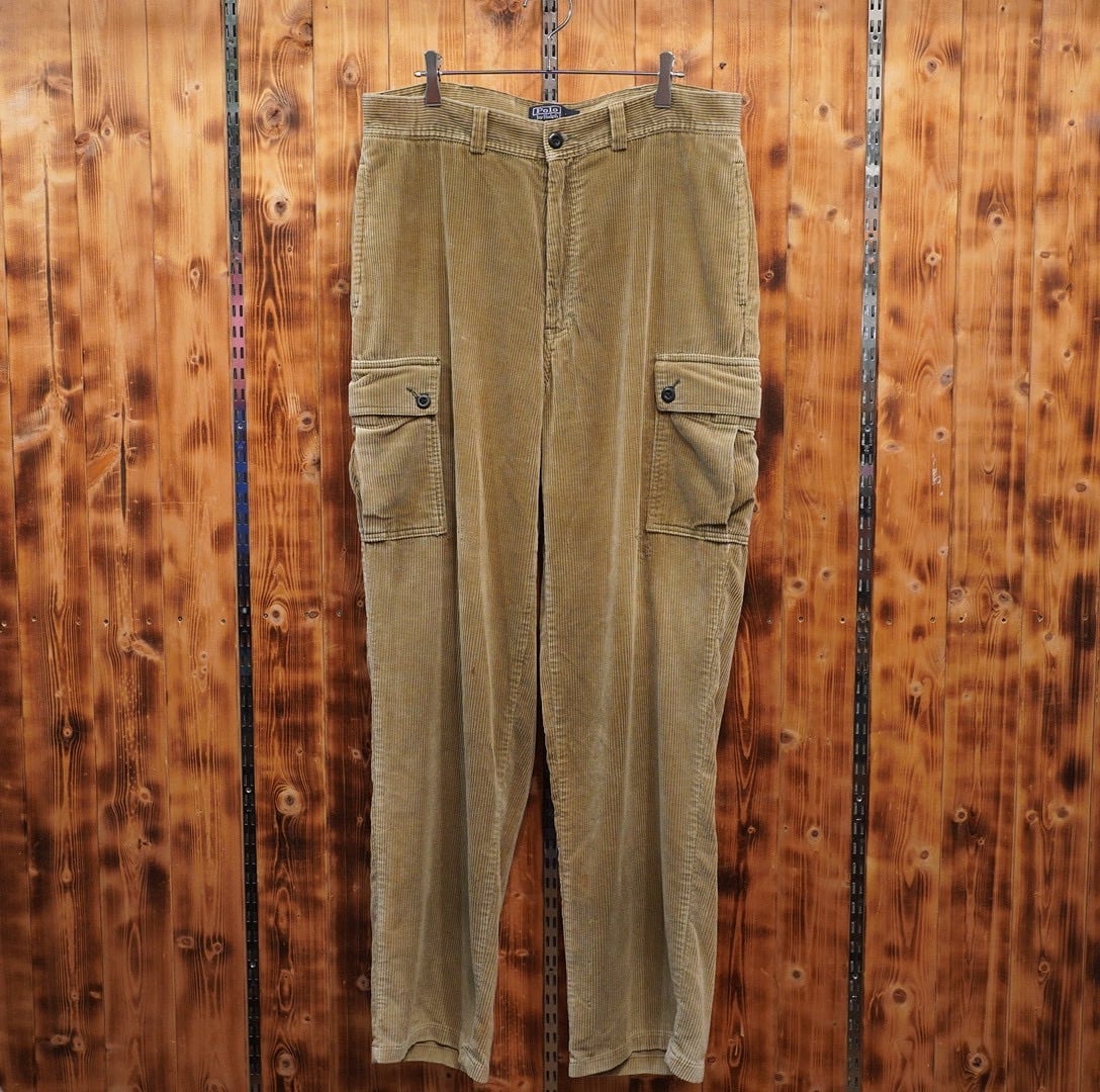 90s ralphlauren コーデュロイ カーゴパンツ W34/ラルフローレン