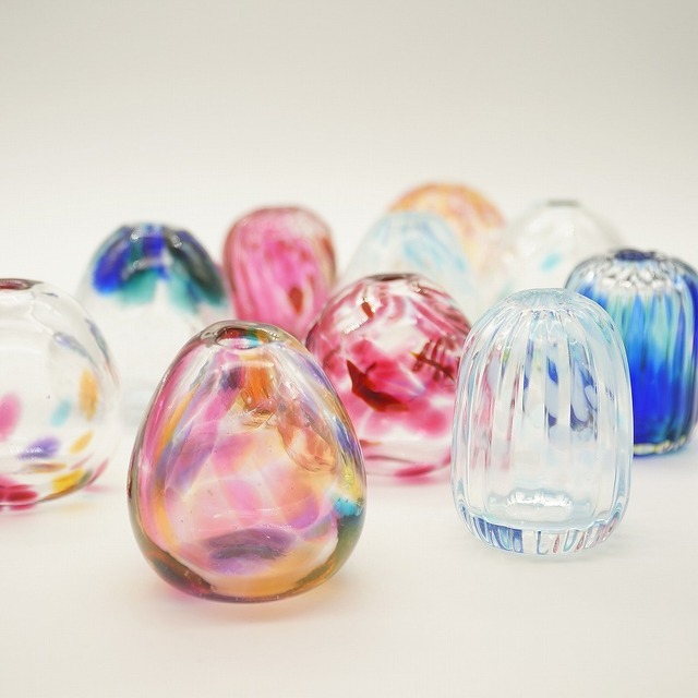 卓上花器　丸形　錆赤マット【青陶舎】