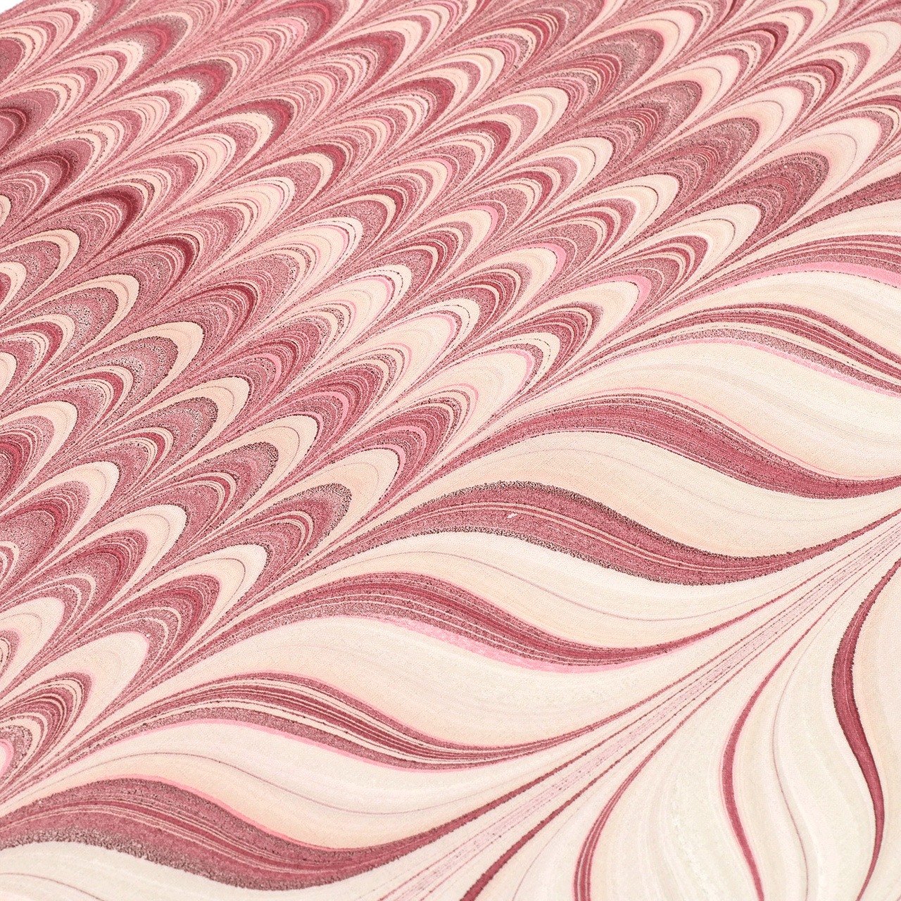 リバーシブル半巾帯 　［ラズベリーレッド×グレージュ］大矢羽×ピーコック