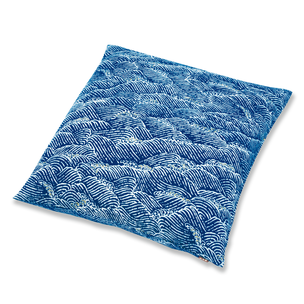 藍染 小座布団(カバーのみ) 白波 BI(藍)45×45