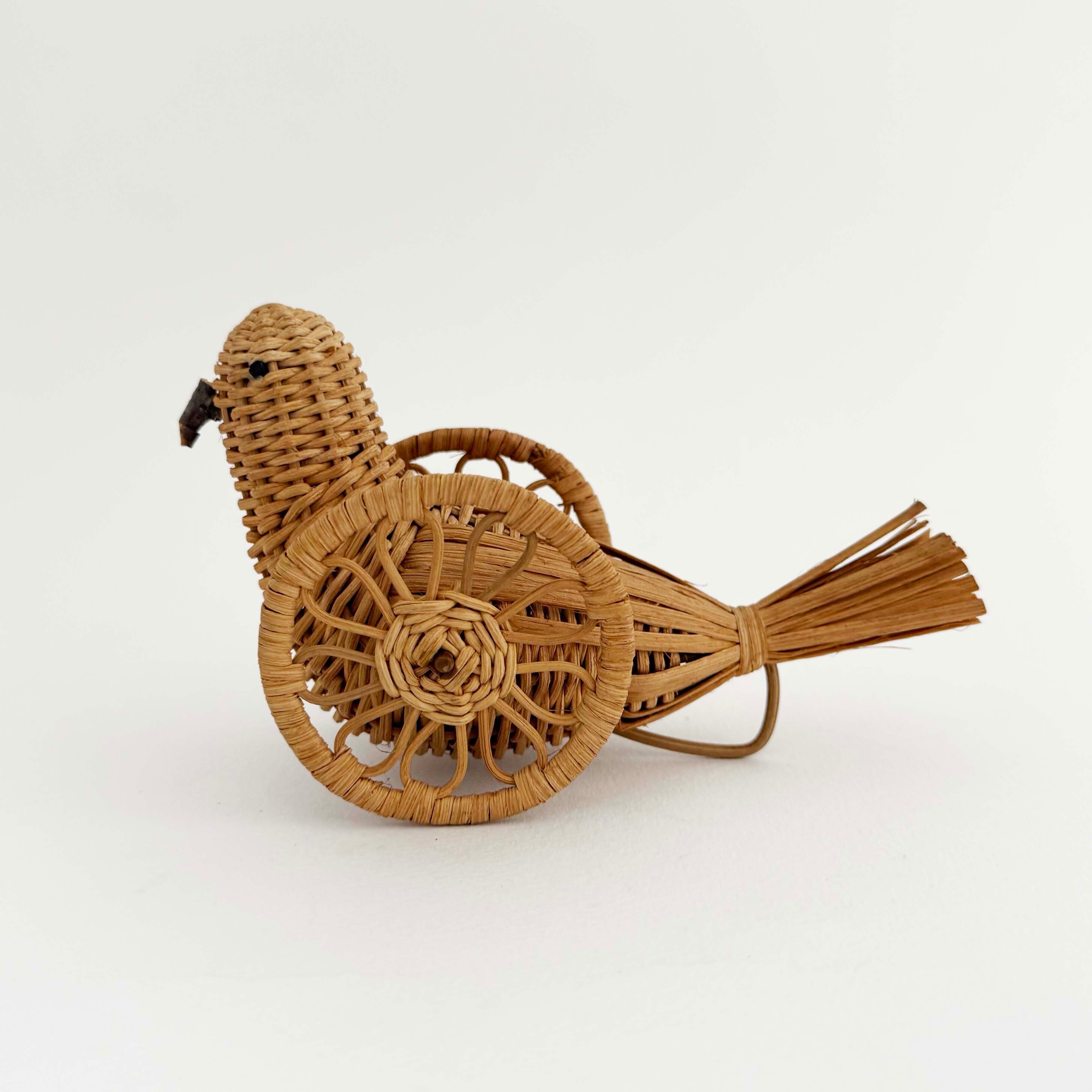 あけび細工ヴィンテージ鳩車（小）