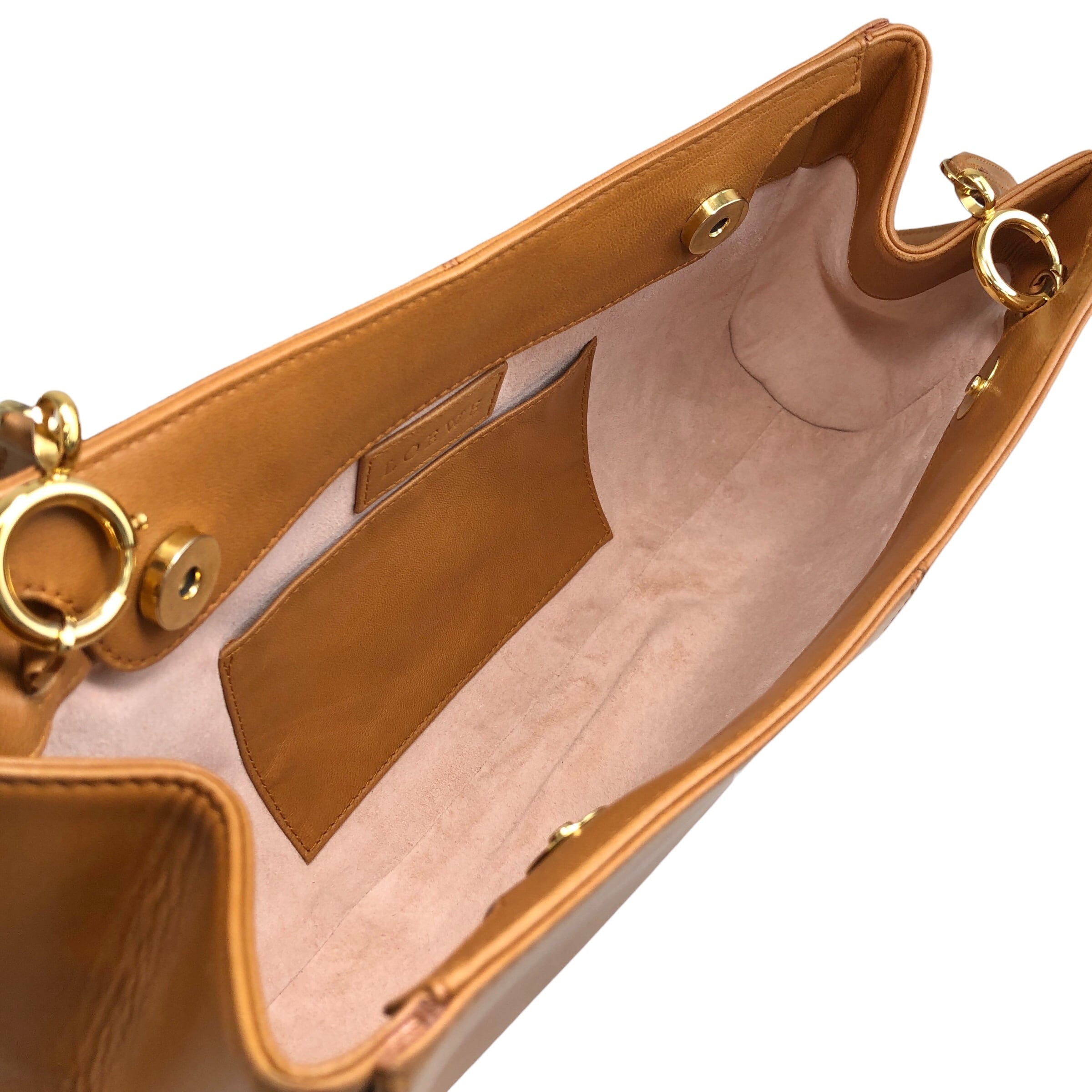 LOEWE ロエベ ショルダーバッグ キャメル アナグラムモチーフ レザー