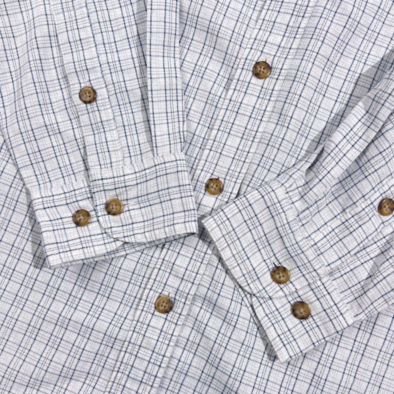 TARAS BOULBA タラスブルバ チェック 長袖シャツ ワークシャツ L/水色 ブルー系 メンズ アシックス製 アウトドア