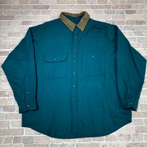 Ⓚ1970'S PENDLETON WOOL SHIRT GREEN XL