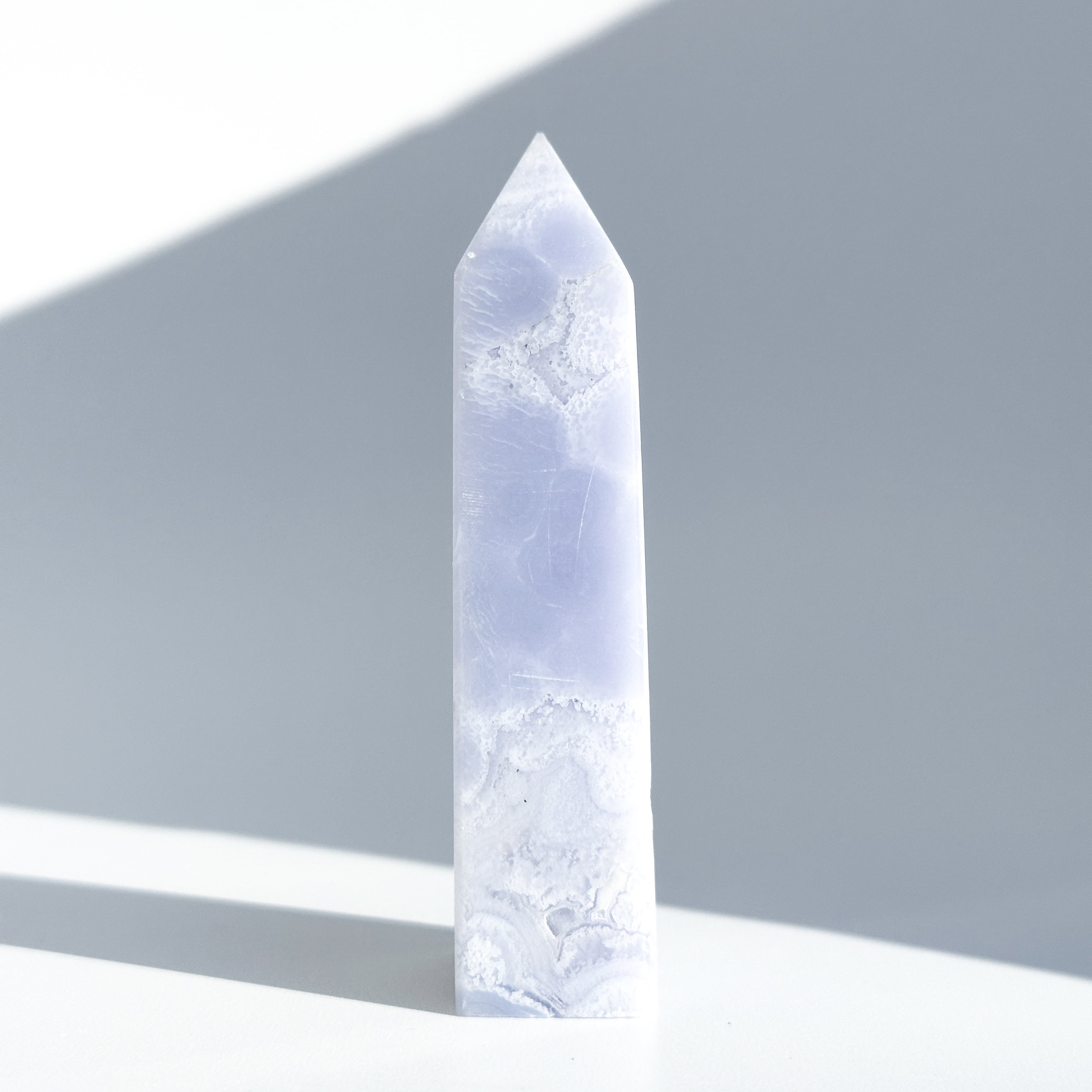 ハイクオリティ ブルーレースアゲート タワー ポイント オベリスク ④ ブルーレースアゲート タワー03◇ Blue Lace Agate ◇天然石・鉱物