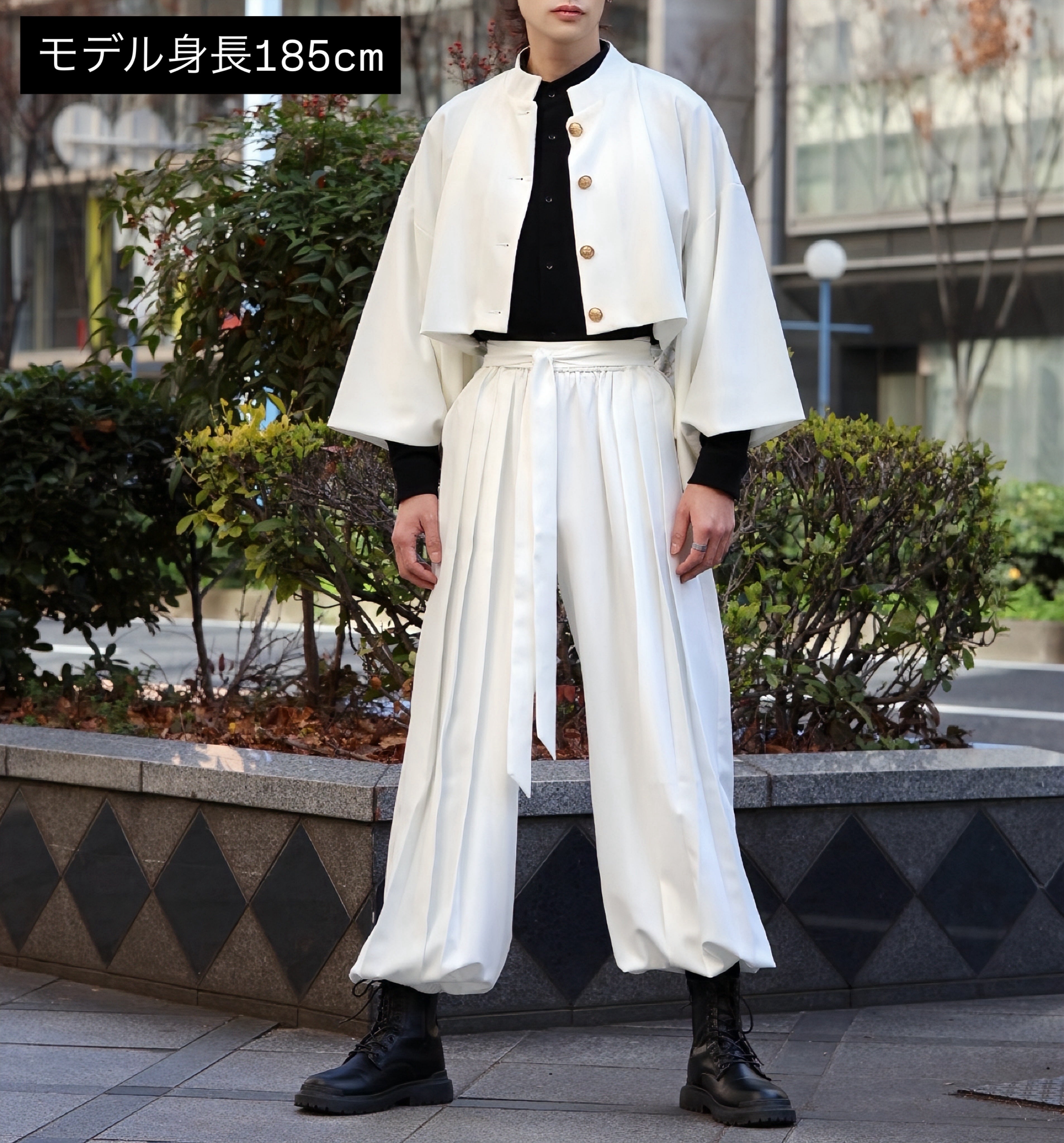 MISAMARU 着物袖学ラン 白 メンズ】着物袖学ラン 白 | MISAMARU