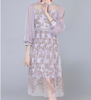 Elegant Embroidery Tulle  Dress 〖No.M07〗