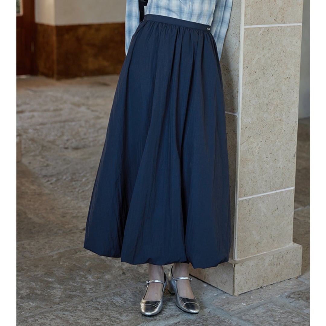 french style mimore length high waist a line skirt