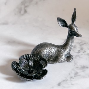 鹿さんアンティーク調スフィアスタンド/シルバー