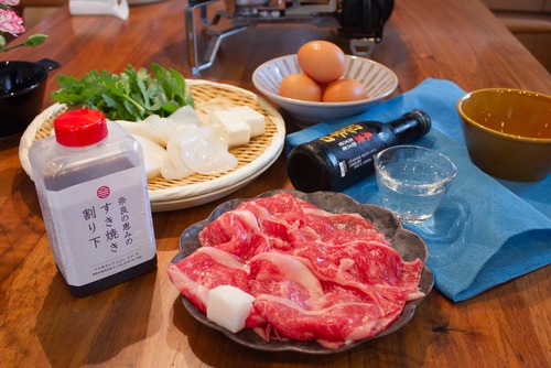 ＜父の日＞１〜２人前／大和牛上すき焼きミールキットと春鹿セット／肩ロース 200g