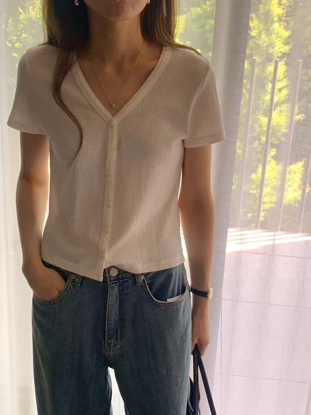 (OUNCE) mild half cardigan / 2color