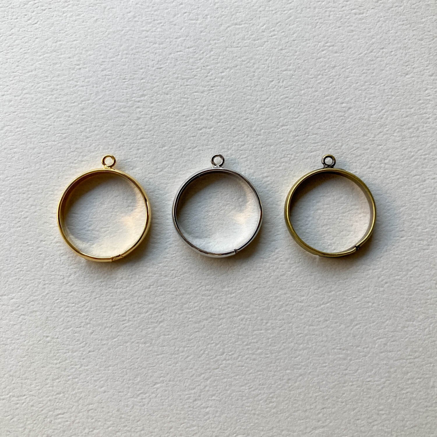 リング金具パック 2p（16K/プラチナメッキ）丸皿/カン付き ※セール対象