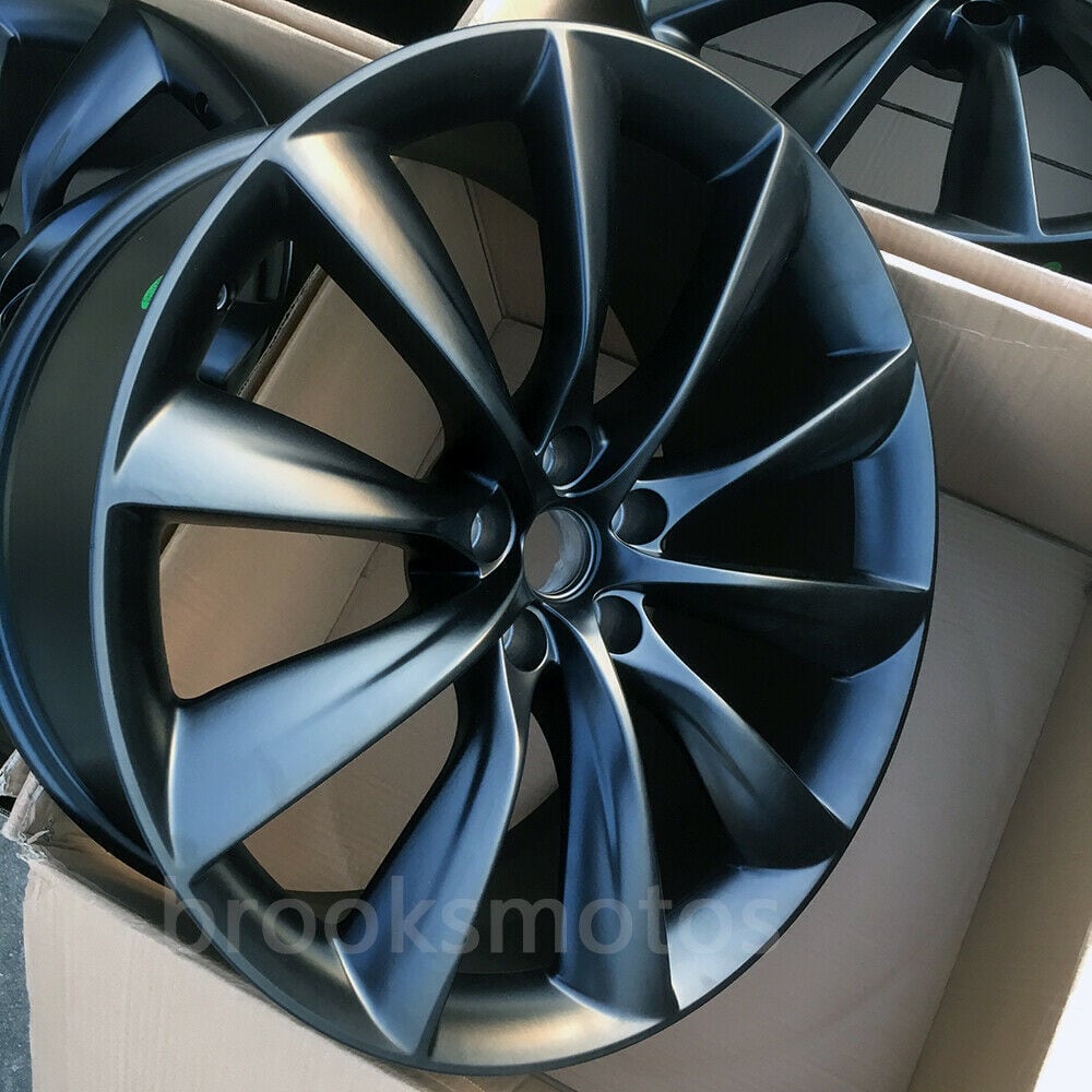 22インチ T-STYLE マット ブラック ホイールセット テスラ モデル X