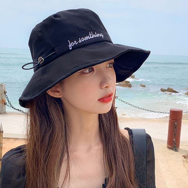 【予約販売】帽子 バケットハット レディース メンズ ユニセックス UVカット ロゴ アウトドア 日焼け防止 紫外線 ホワイト ブラック イエロー こなれ感 お洒落 韓国 トレンド