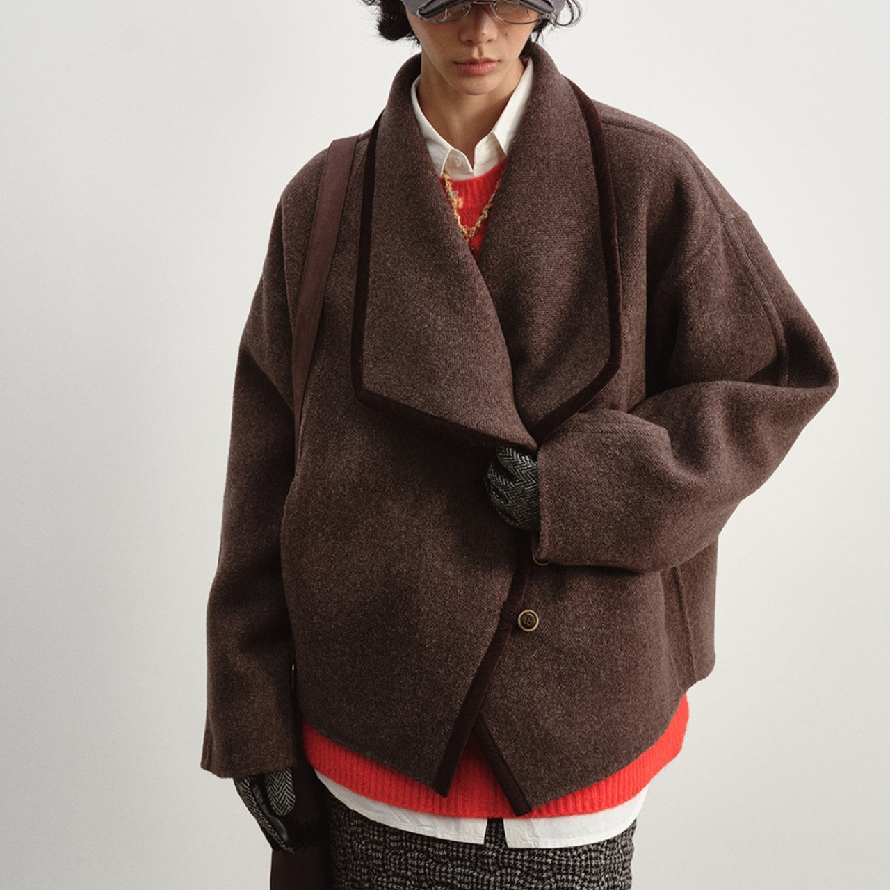 Drape Front Wool Jacket T3764