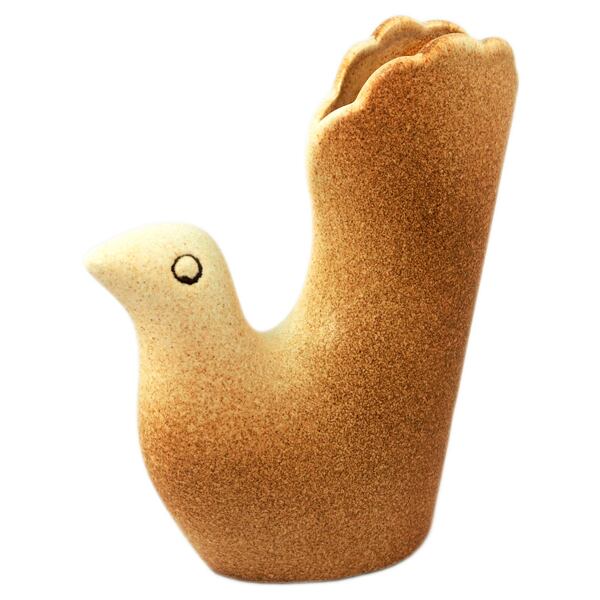 鹿児島 睦 En Liten Van フラワーベース バード ブラウン