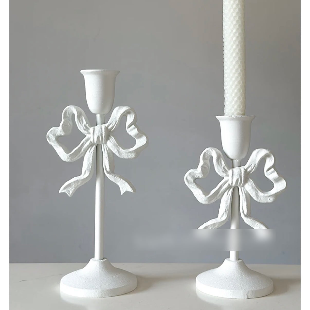 やさしい灯り｜ホワイトリボンキャンドルホルダー | moncoffret