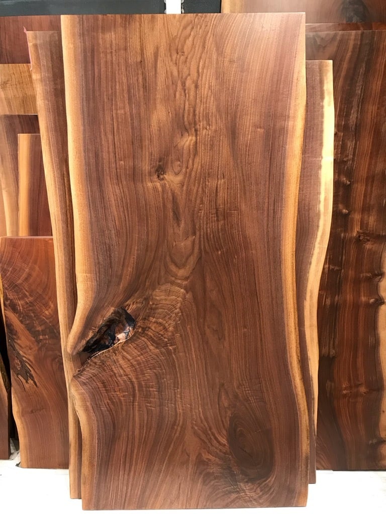 ウォールナット_1890×740-790-850×58_横浜元町店_テーブル天板/一枚板