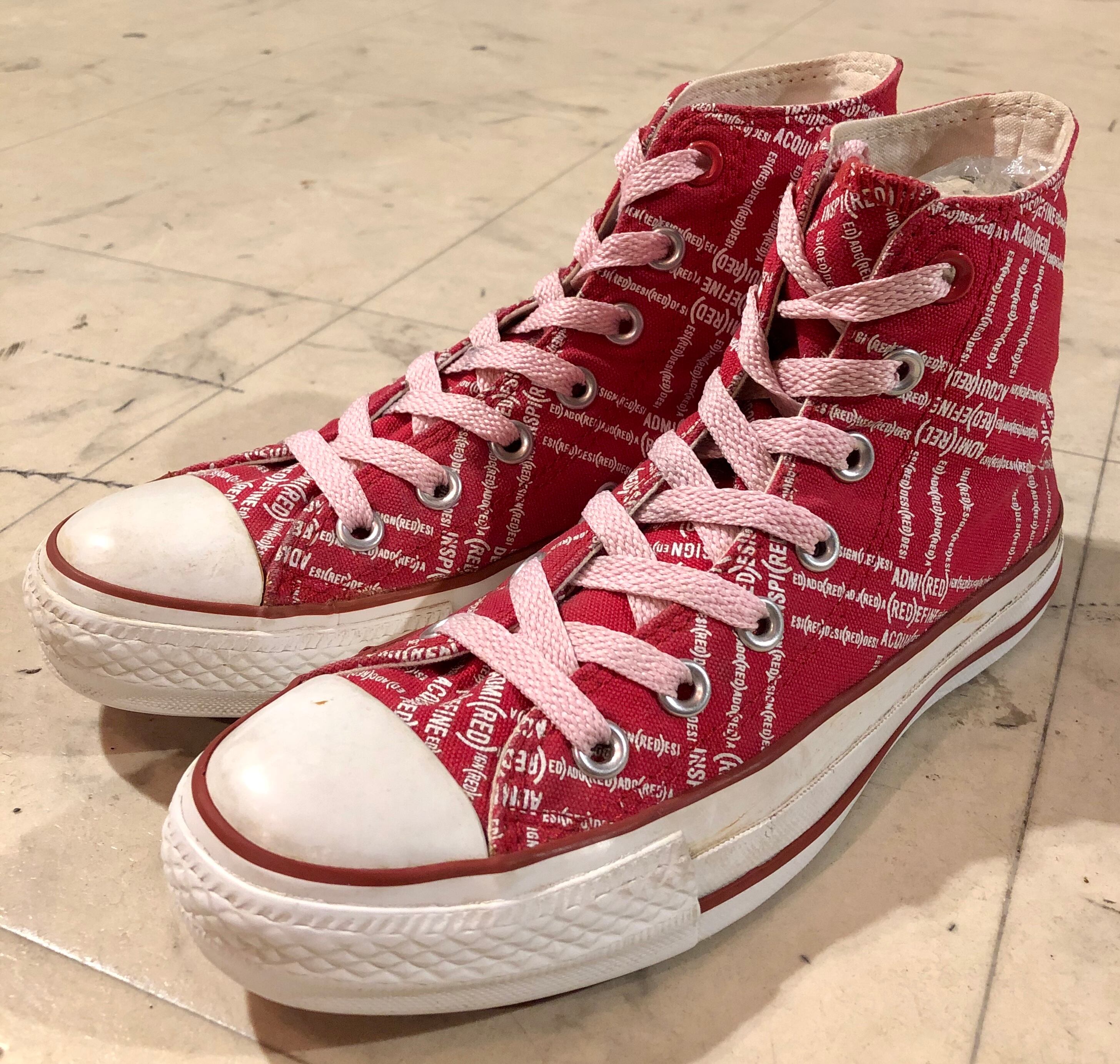 CONVERSE ALLSTAR コンバース オールスターHiスニーカー 24cm 赤×白 