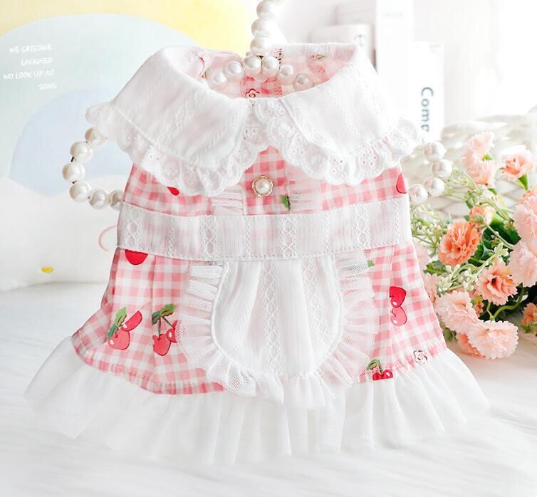 《予約》3101471 さくらんぼ&ミツバチのチェックワンピ