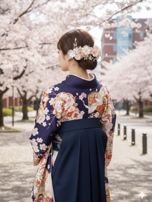 【Zinnia（ジニア）リボン髪飾り】小枝ビジュー　　卒業式　　袴　 振袖　成人式　白無垢　色打掛　和装　ヘアパーツ　ヘッドドレス　白無垢 k-0128