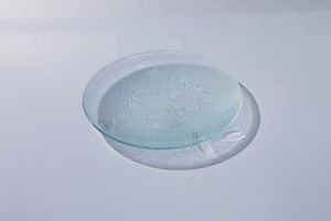 昭和型板ガラス「さくら」　皿　円形　中（Φ150mm）