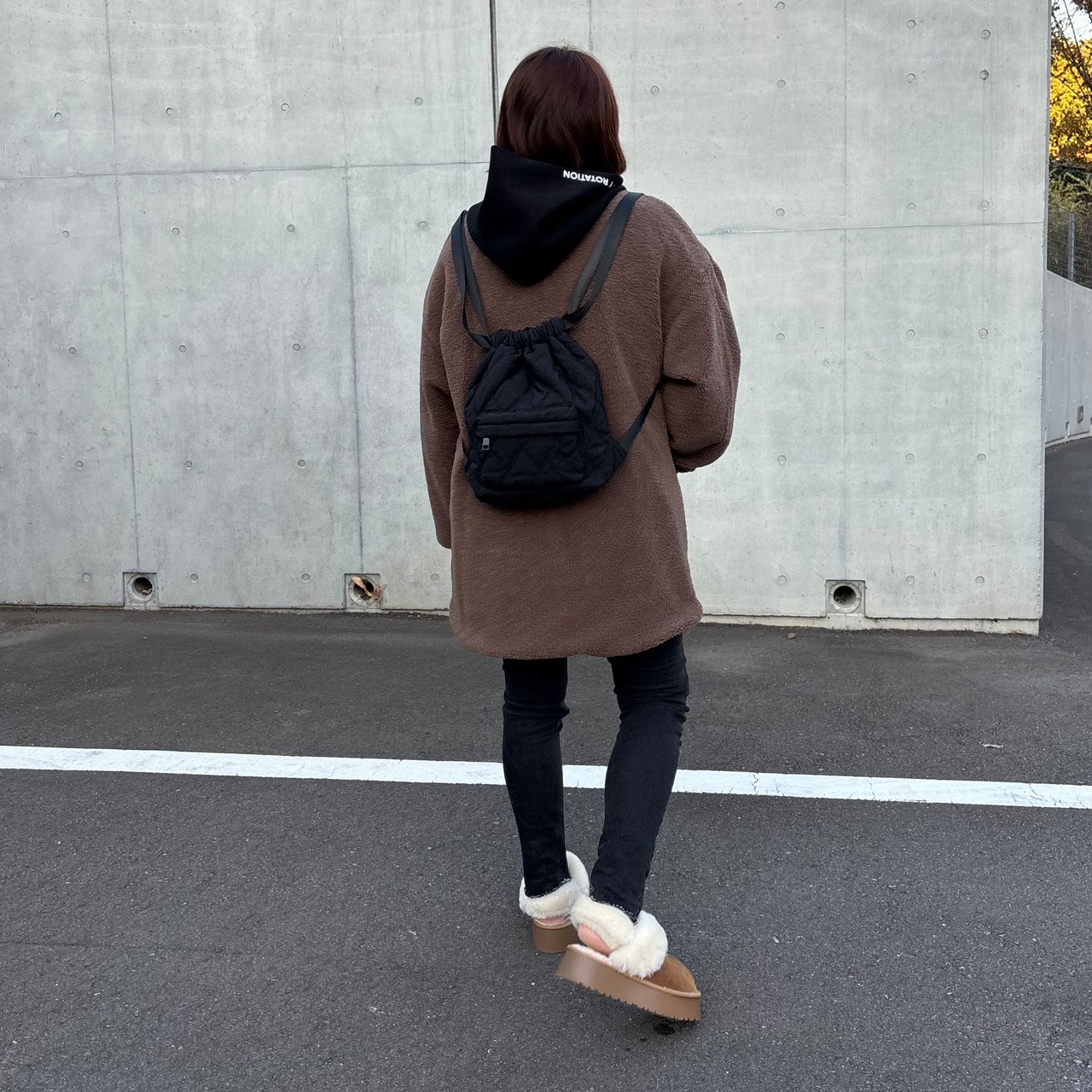 2way多機能ソフトリバーシブルボアouterlong／khaki
