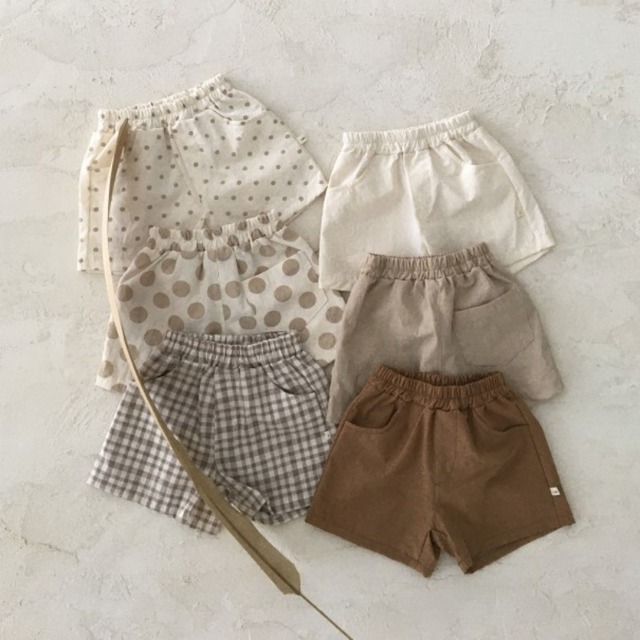 【BABY】夏作ベビー コットン リラックスショートパンツ