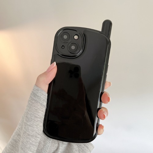 【ブラック系】ワンカラー アンテナ付き 携帯電話 デザイン シリコン スマホ ケース カバー iphone 14 13 7 8 Plus SE2 SE3 X XS XR 11 Pro 12 mini MAX アイフォンケース