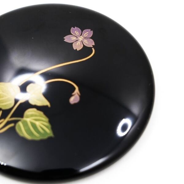漆塗りコンパクトミラー(巾着付) すみれ | ゆい吉