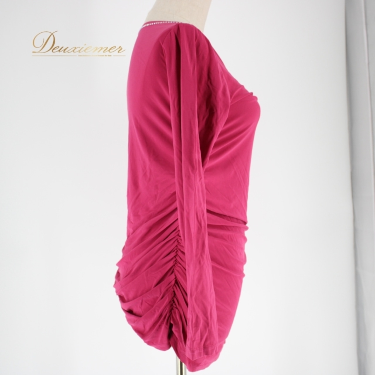 社交ダンス 衣装 スタンダード トップス レッスンウェア レディース ラインストーン 長袖 アシンメトリー ピンク系 アシメ 無地 シンプル アクセサリー エレガント 柔らかい 伸縮性 おしゃれ ダンスウェア カジュアル レディースファッション スポーツウェア パーティー 衣装 ピンク色 スタイリッシュ シンプルデザイン