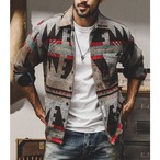 Long Sleeve Native Pattern Wool Shirt ◇2color H0804