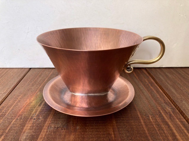 銅のコーヒードリッパー(台形型・2〜4杯用) 　※受注品