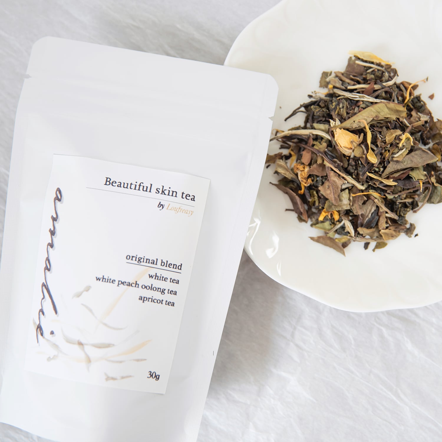 【美容効果抜群！】アマビエ美肌茶　スタンド袋入り茶葉30g（約60杯分）　美肌効果やアンチエイジング効果・デトックス効果抜群！美味しい♪ 癒される香りのオリジナルブレンドハーブティー・ギフトラッピングも承ります✳︎