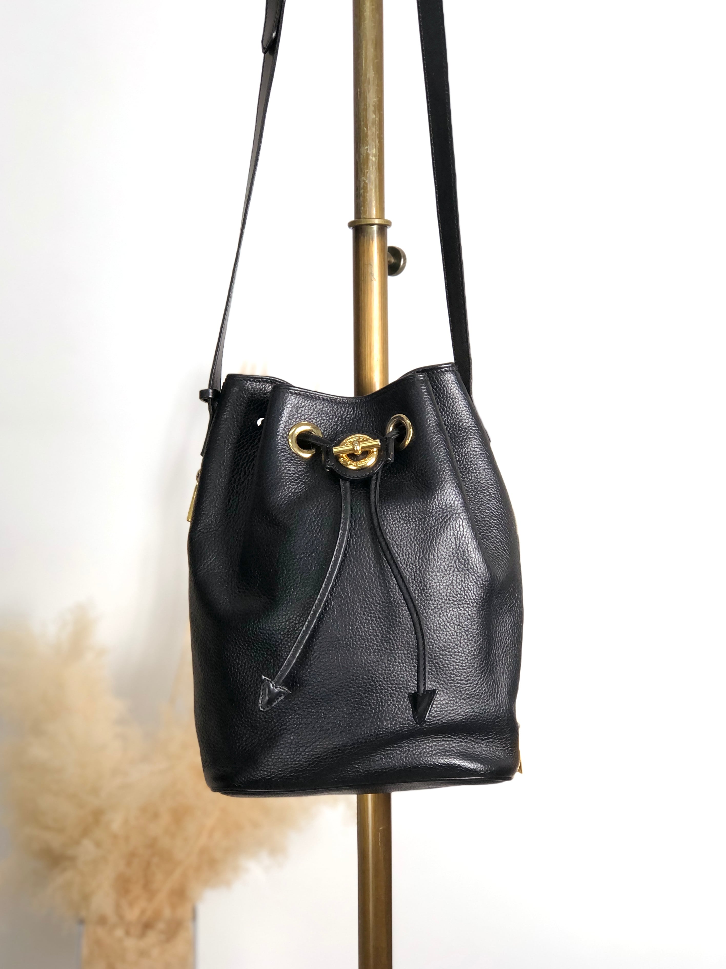 ビンテージCELINE ハンドバッグ CELINE セリーヌ ハンドバッグ ダークグリーン ロゴ レザー フロント